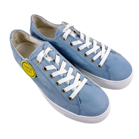Paul Green Bixby Platform Sneakers Womens Size 9.5 Lago Blue Leather - Picture 1 of 9